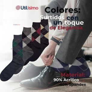 Pack 12 Pares Calcetines De Vestir Hombre Rombos Surtidos