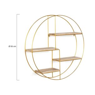 Estante De Pared Flotante Redondo De Metal 4 Repisas