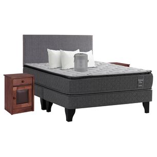 Cama Europea Celta Astral / 2 Plazas / Base Dividida + Set De Maderas + Almohadas + Juego De S&aacute;banas