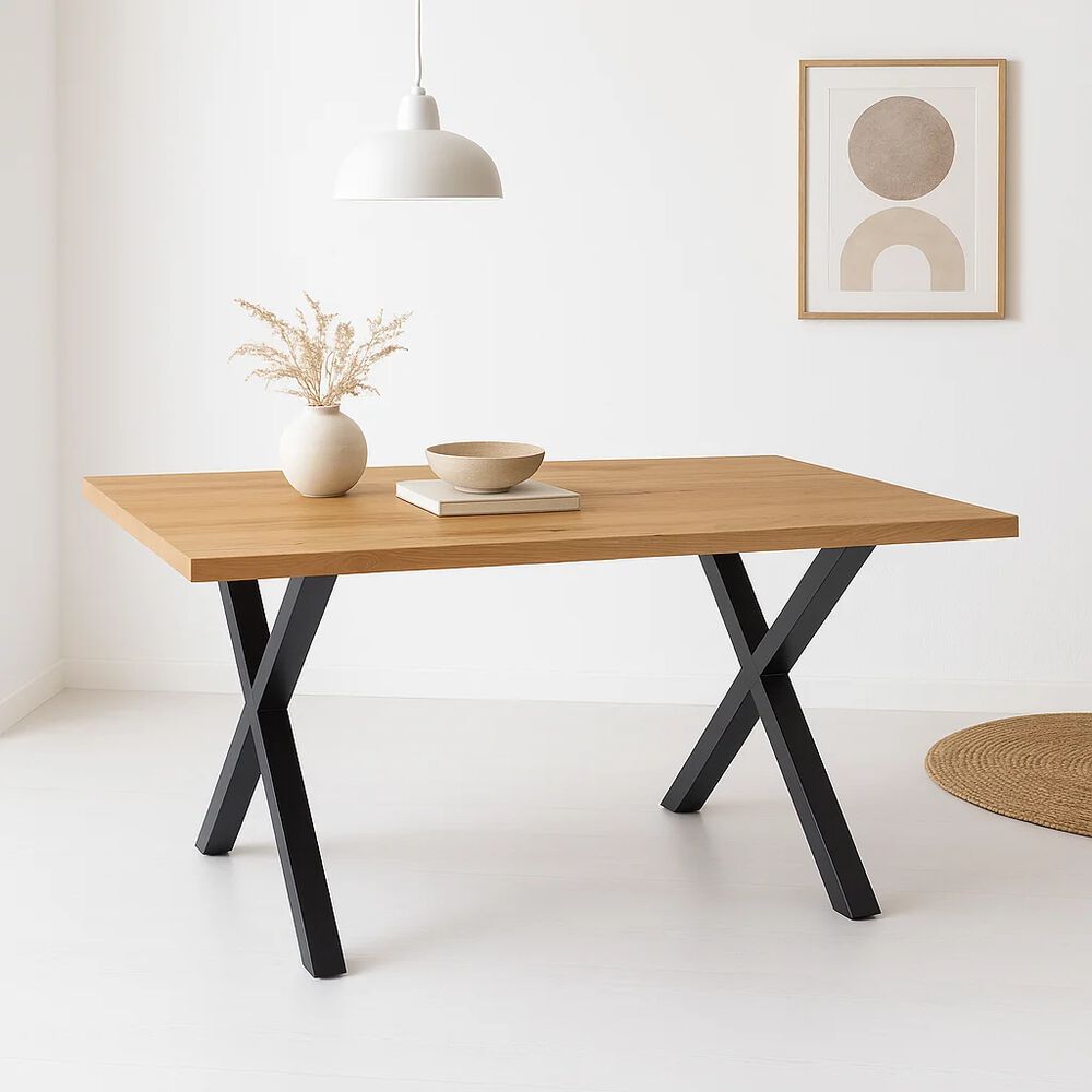 Mesa Industrial Color Madera Y Metal Cross 140x90 image number 8.0