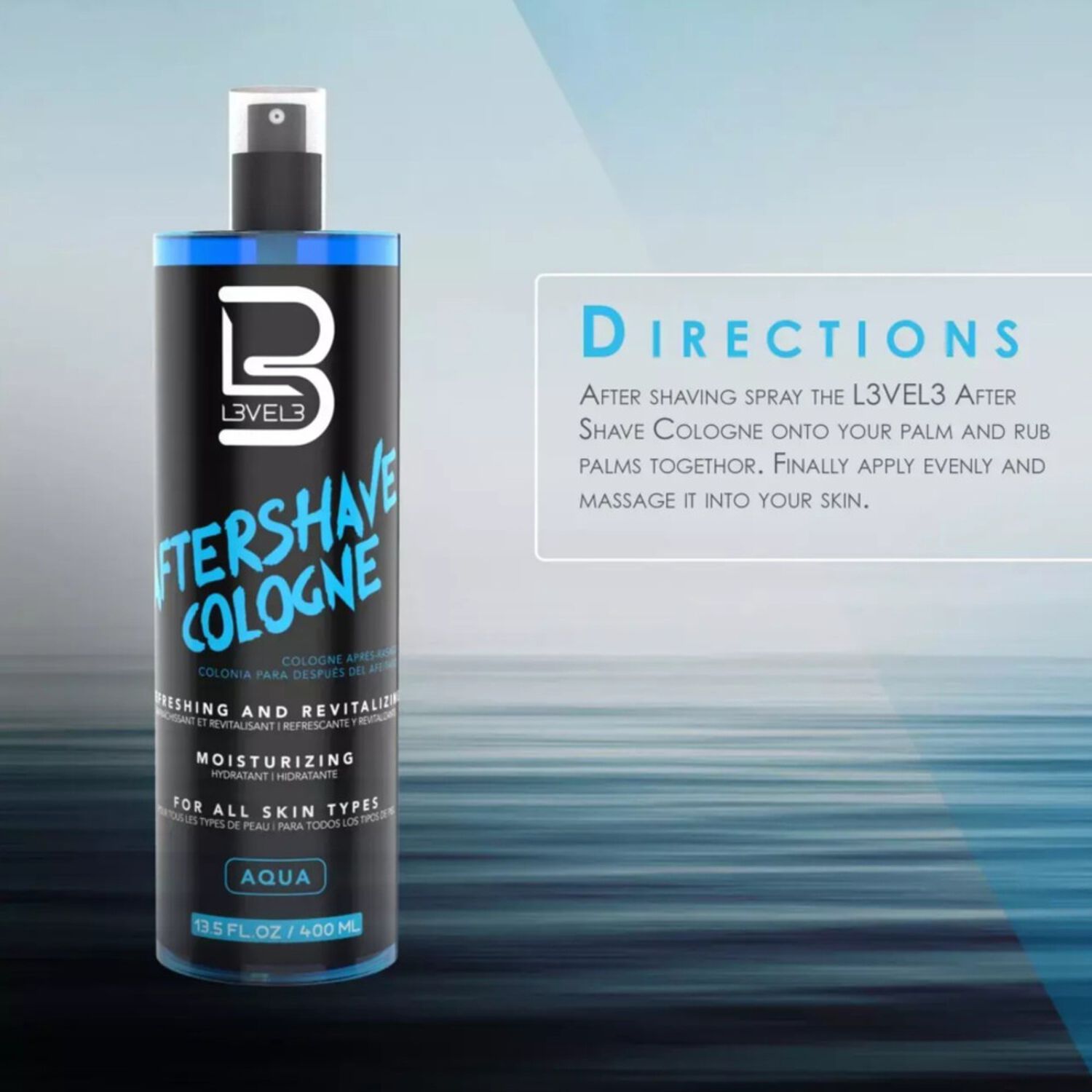 Aftershave Cologne Aqua Level 3 (400 Ml) image number 3.0