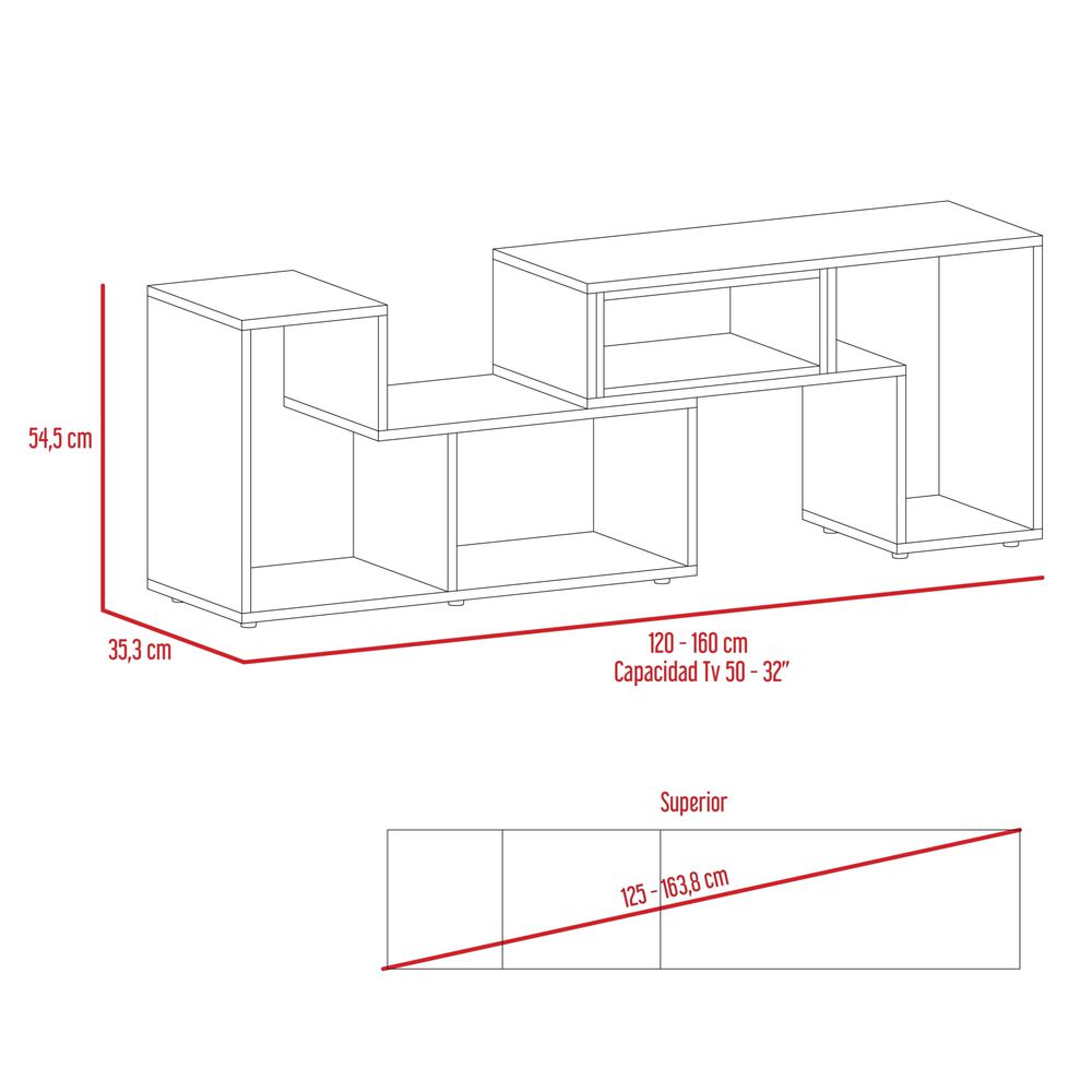 Rack Tv 50" Extensible 120/160 Cm image number 6.0