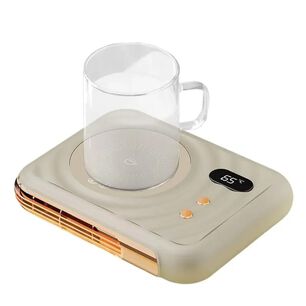 Calentador De Tazas El&eacute;ctrico Y Termoventilador De Escritorio 2 En 1.