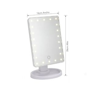 Espejo De Maquillaje Con Luces Led Bandeja Blanco