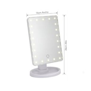 Espejo De Maquillaje Con Luces Led Bandeja Blanco