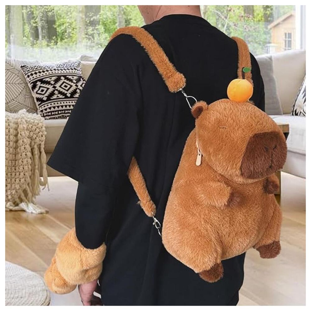 Mochila Bolso De Capibara 35cm Con Fruta Cute Infantil image number 3.0