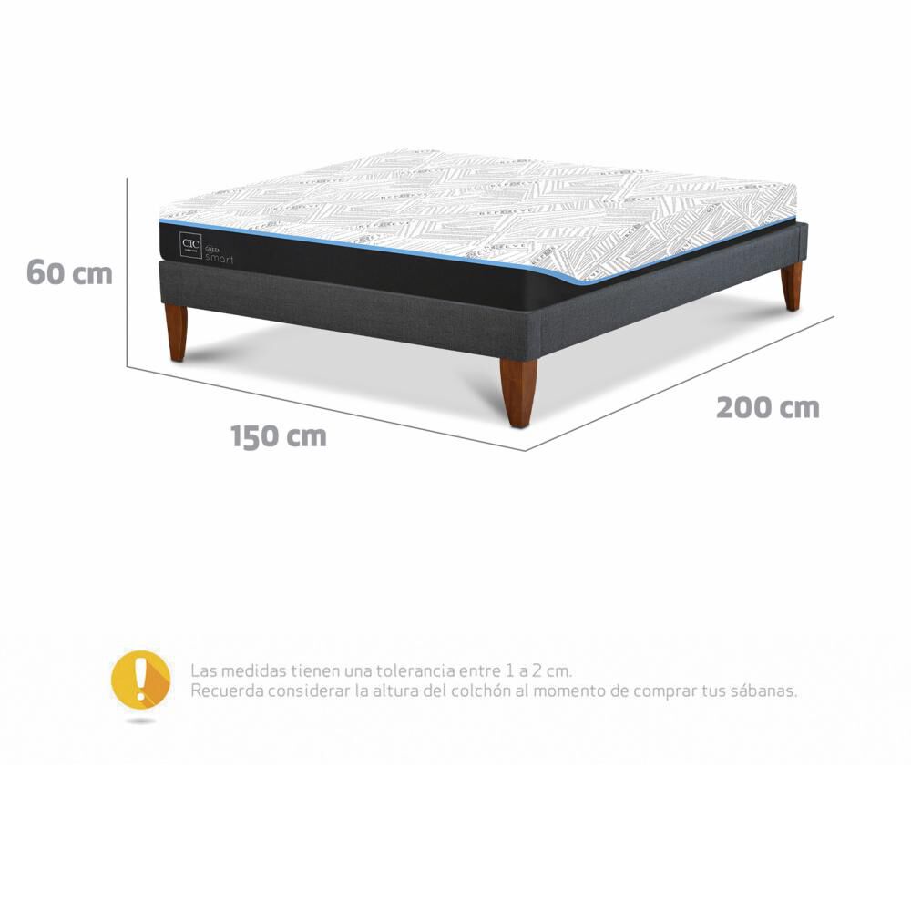 Cama Europea Cic Ce Box Green Infinity / 2 Plazas / Base Normal image number 3.0