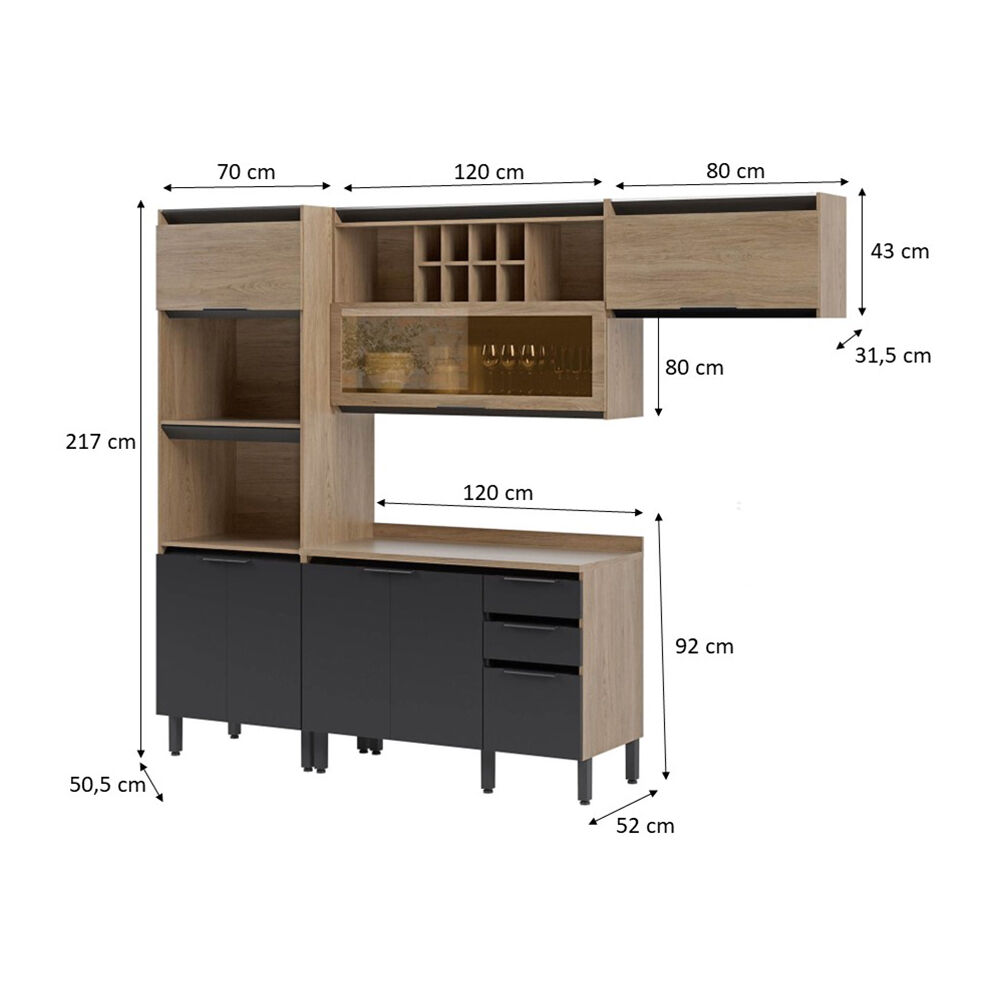 Mueble De Cocina Roca New Hibisco 4 Modulos Nogal-grafito image number 1.0