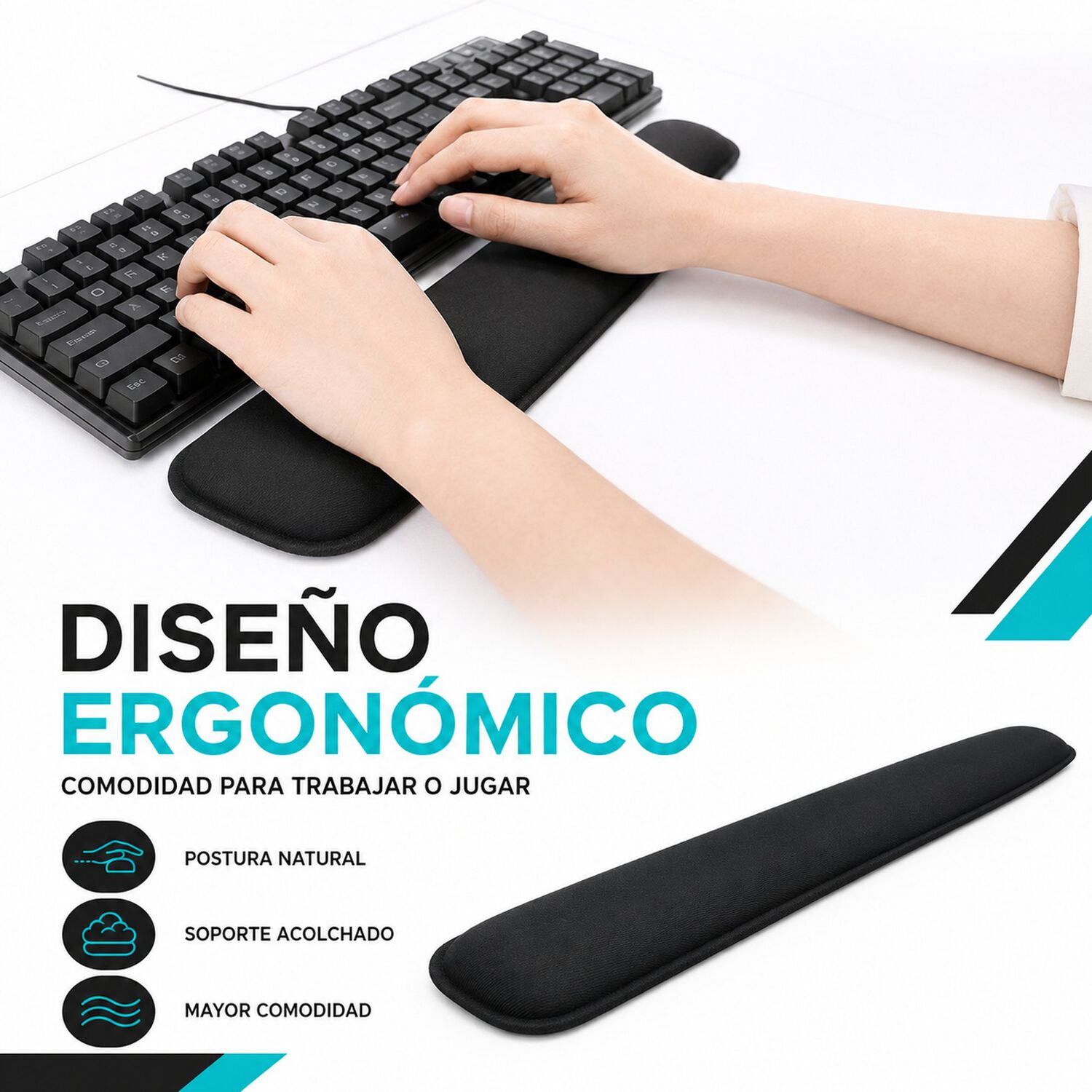 Apoya Mu&ntilde;ecas Para Teclado Ultra Ergon&oacute;mico Wrist Rest 00250 image number 3.0