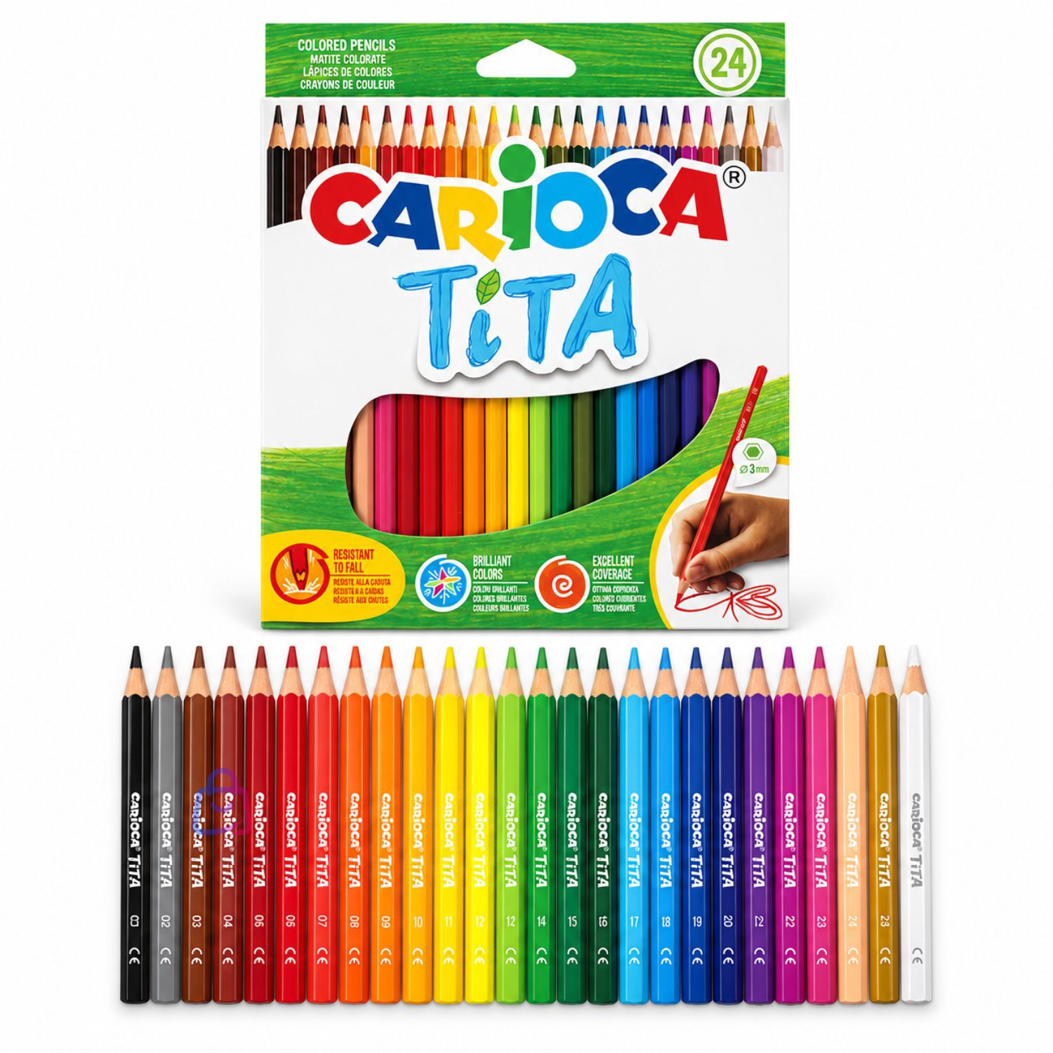 L&aacute;pices De Colores Carioca Tita 24 Resistentes Lavables - Ps image number 3.0