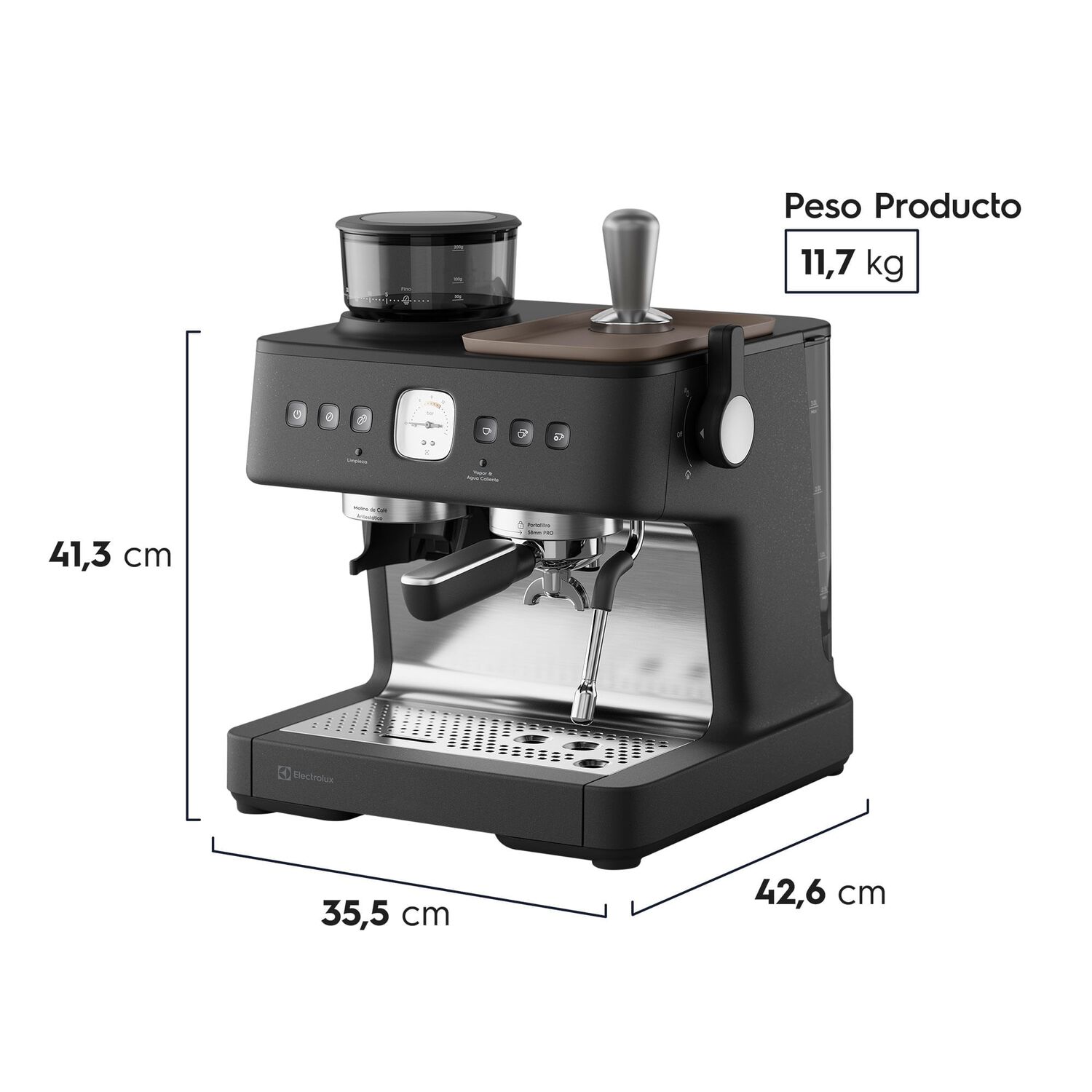 Cafetera Espresso Barista 3l Molinillo 2200w Ecm90 image number 2.0