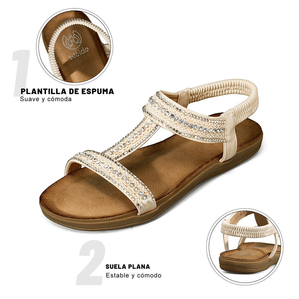 Sandalia Casual Plana Pedrer&iacute;a Mujer Weide Jn721 image number 9.0