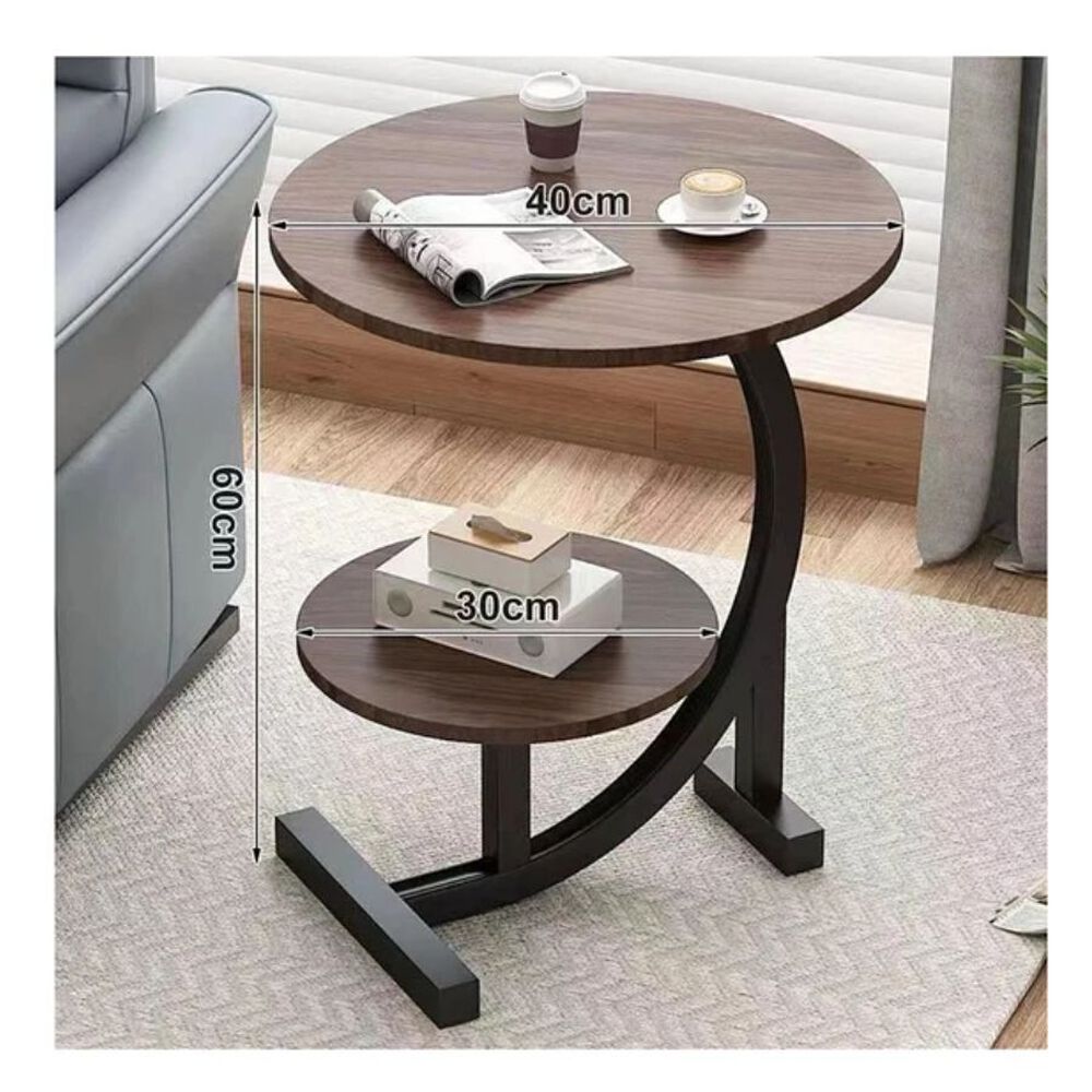 Mesa De Centro Doble Auxiliar Living En Forma Media Luna image number 1.0