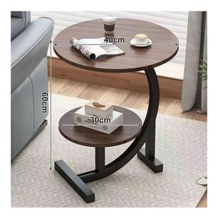 Mesa De Centro Doble Auxiliar Living En Forma Media Luna