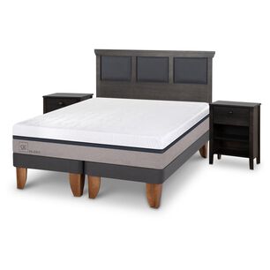 Cama Europea Cic Balance / 2 Plazas / Base Dividida + Set De Maderas