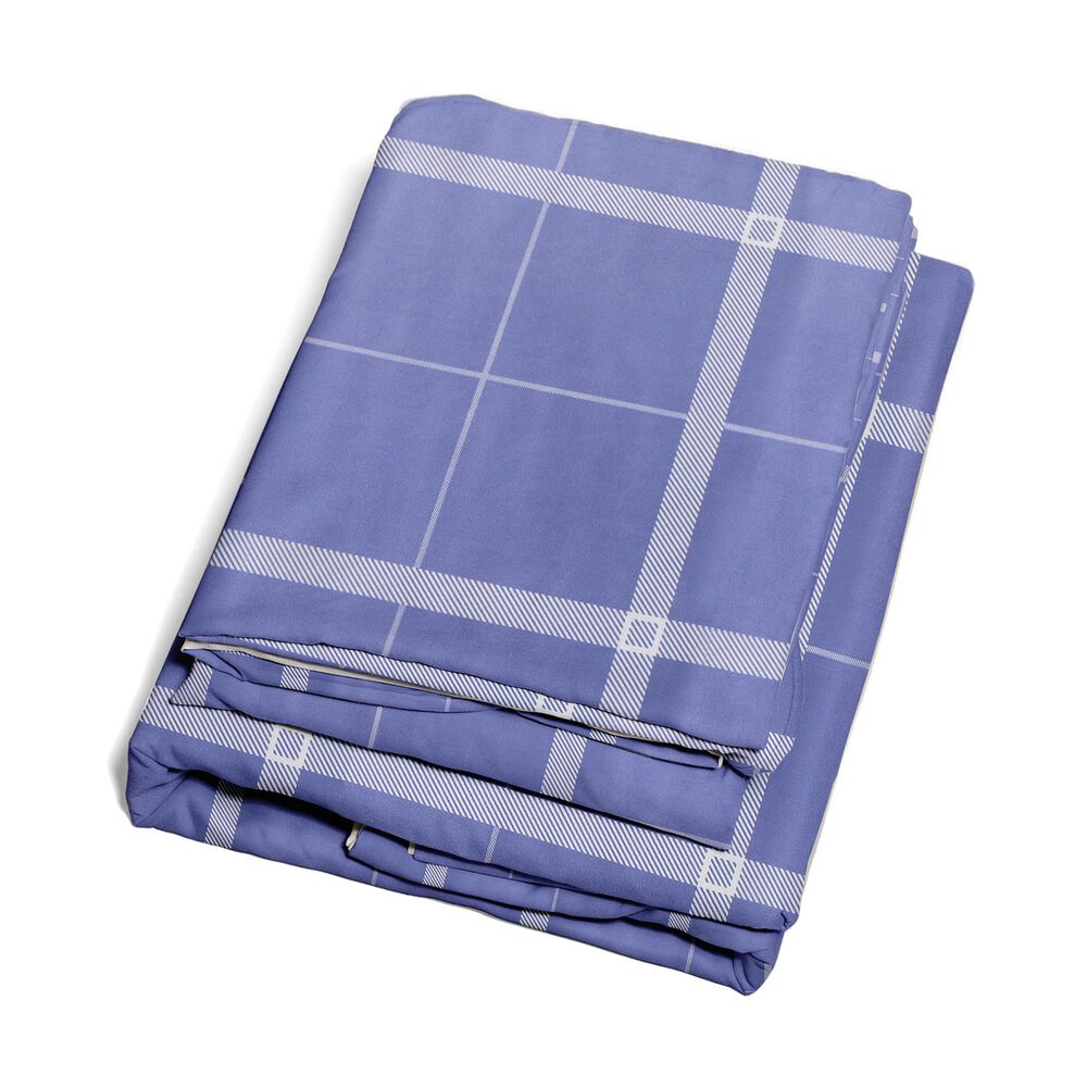 Juego De S&aacute;banas Nautica 3piezas Microfibra 1,5 Plazas Dise&ntilde;o Cuadros Azul image number 2.0