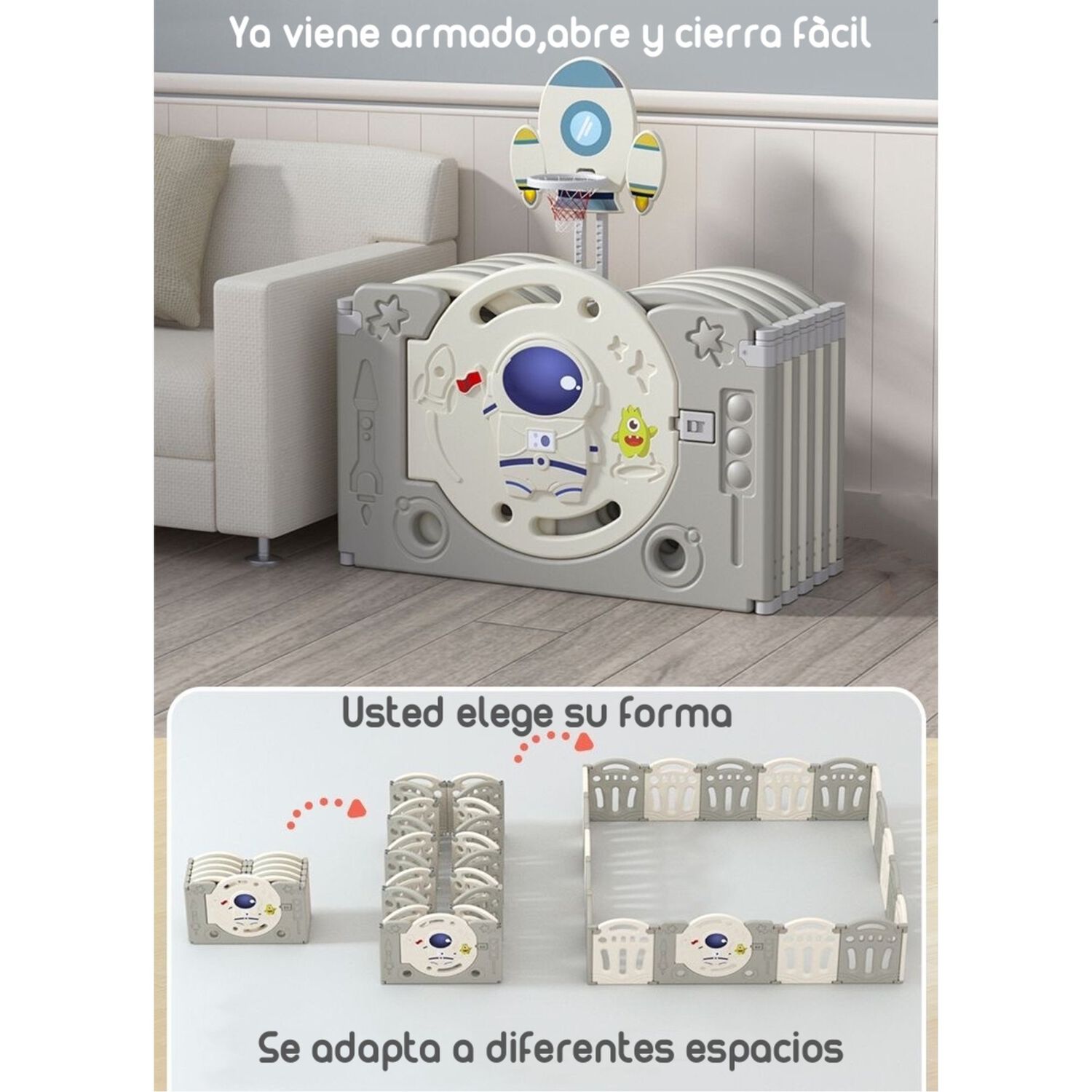 Corral Bebe Armado 160x191cm Con Accesorios Lubabycas image number 2.0