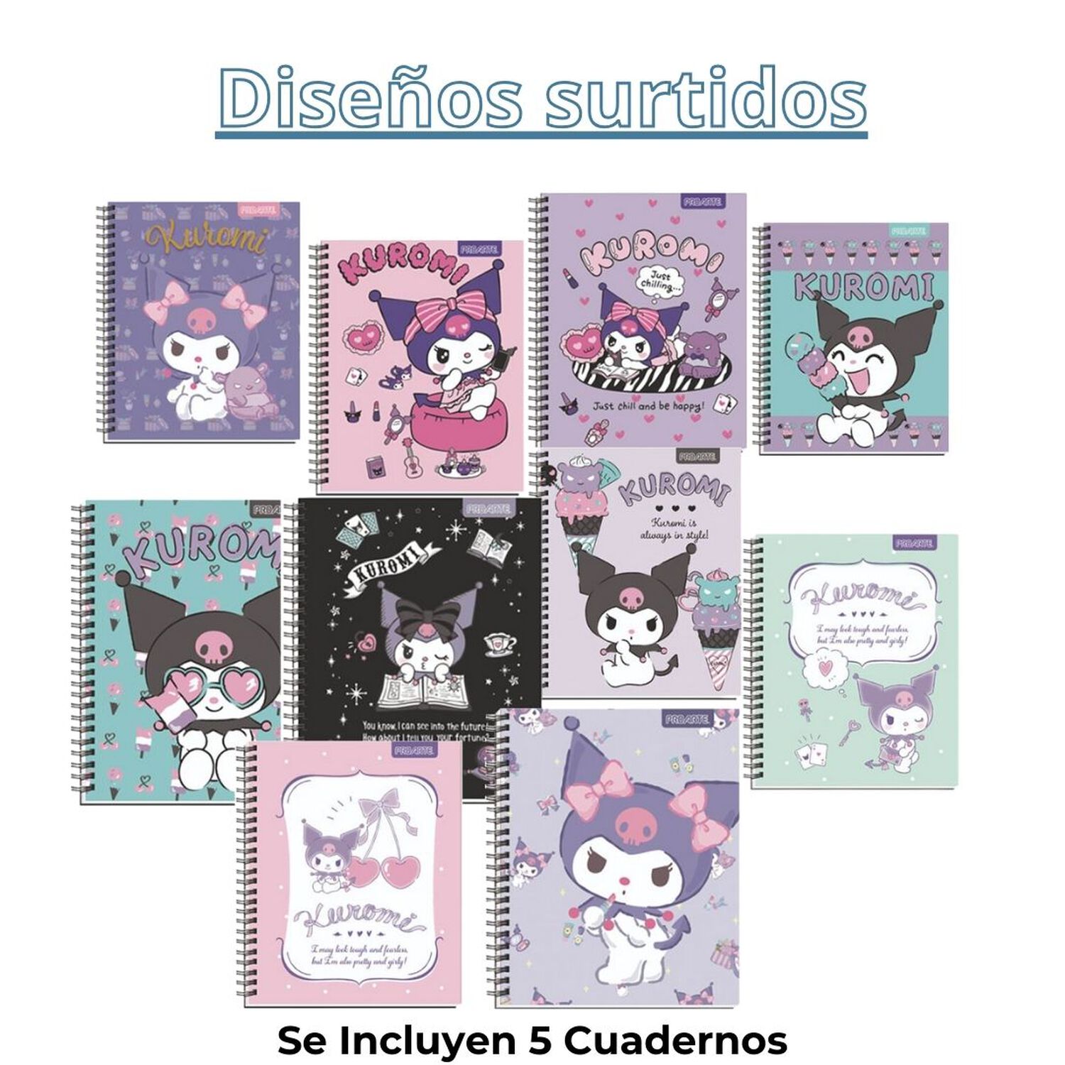 Pack 5 Cuadernos Universitarios Kuromi Surtidos 100 Hojas image number 3.0