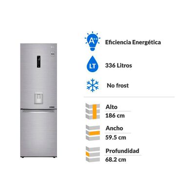 Refrigerador Bottom Freezer LG GB37SPP / No Frost / 336 Litros / A++