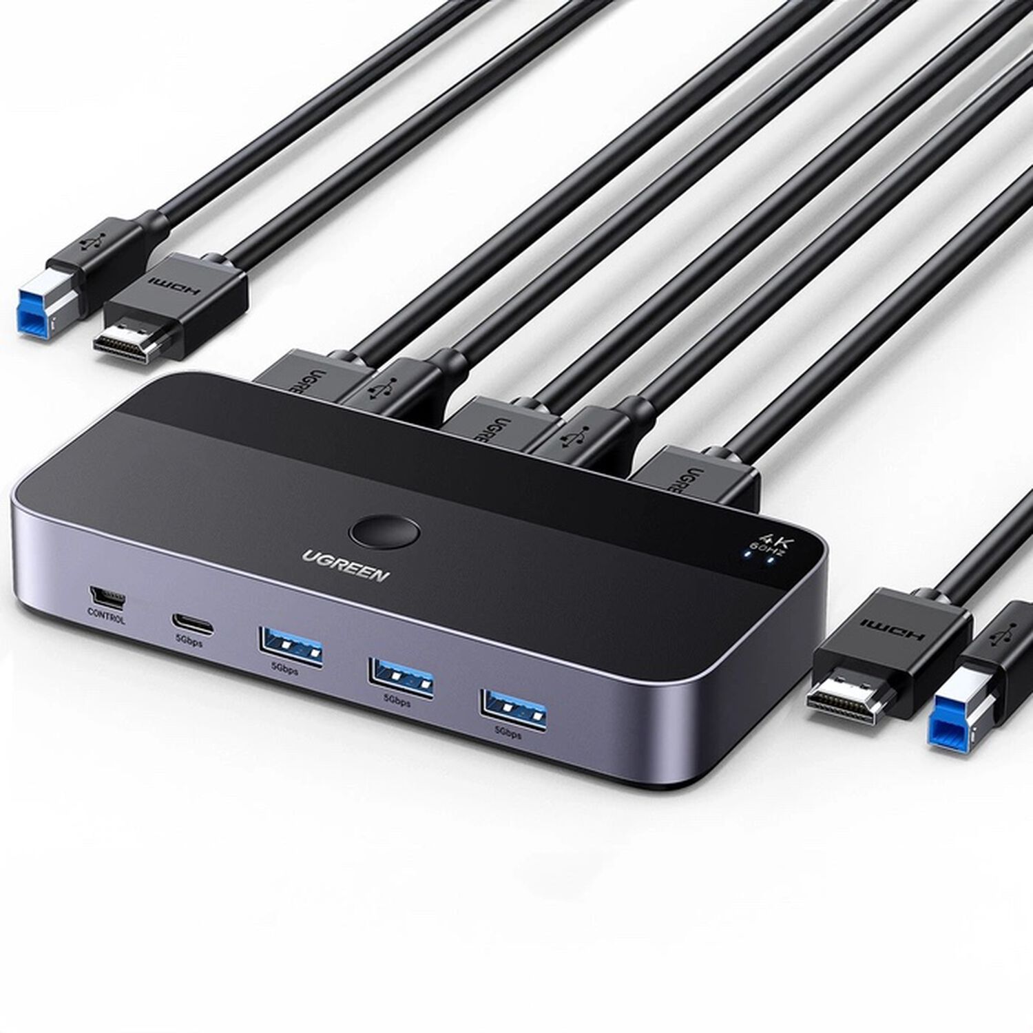 Switch Kvm Ugreen Hdmi 4k 60hz Usb 3.0 Para 2 Pc image number 0.0