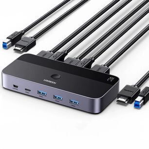 Switch Kvm Ugreen Hdmi 4k 60hz Usb 3.0 Para 2 Pc
