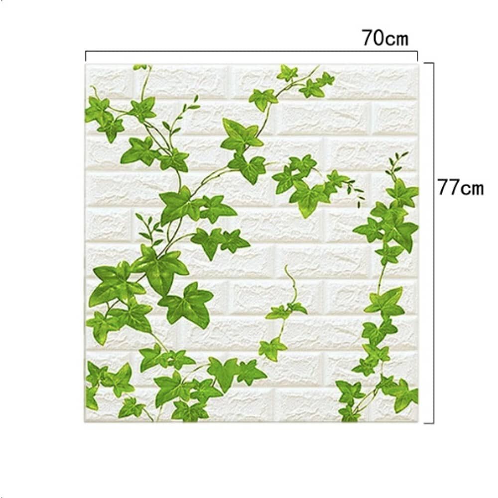 Pack 10 Lamina Papel Mural Autoadhesivo 3d Ladrillo Plantas image number 1.0