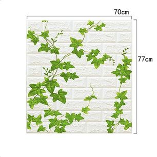 Pack 10 Lamina Papel Mural Autoadhesivo 3d Ladrillo Plantas