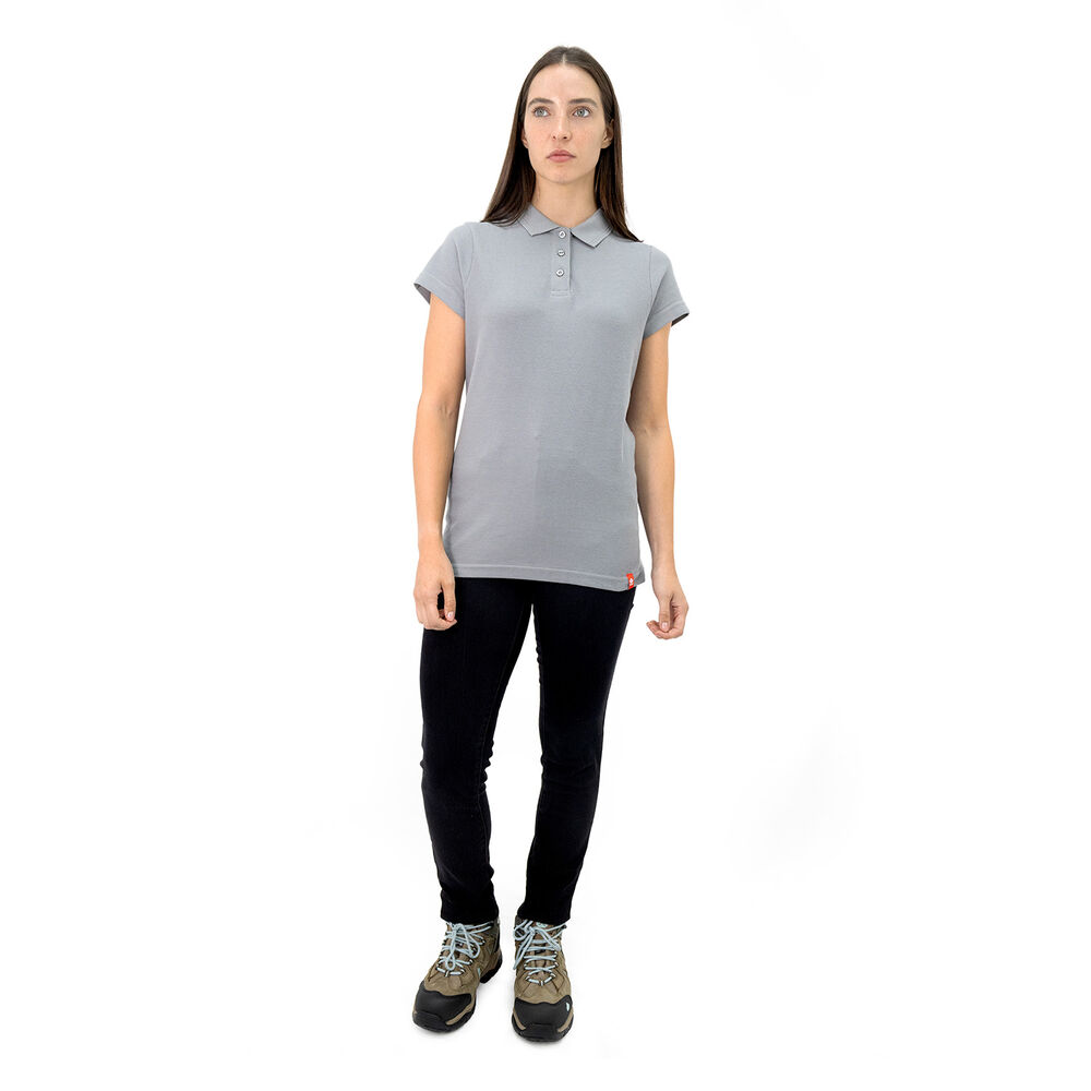 Polera Pique Quebec Manga Corta Gris Mujer image number 4.0