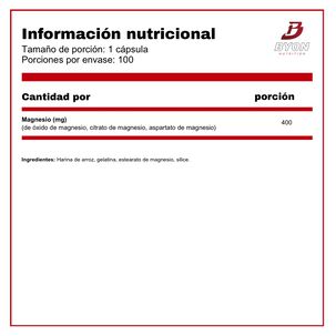Triple Magnesio 400 Mg 100 C&aacute;psulas