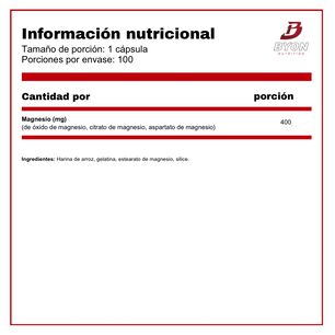 Triple Magnesio 400 Mg 100 C&aacute;psulas