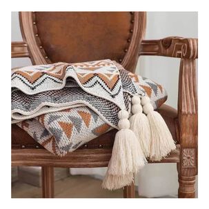 Manta Decorativa Tejida Para Sillon Piecera Cama Bohemia
