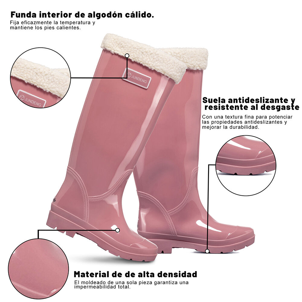 Bota De Agua Mujer Pvc Impermeable Comodo Moda Weide Gh162 image number 4.0