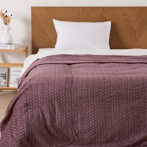 Frazada Jqd Flannel Nevada 1.5 Plazas Morado