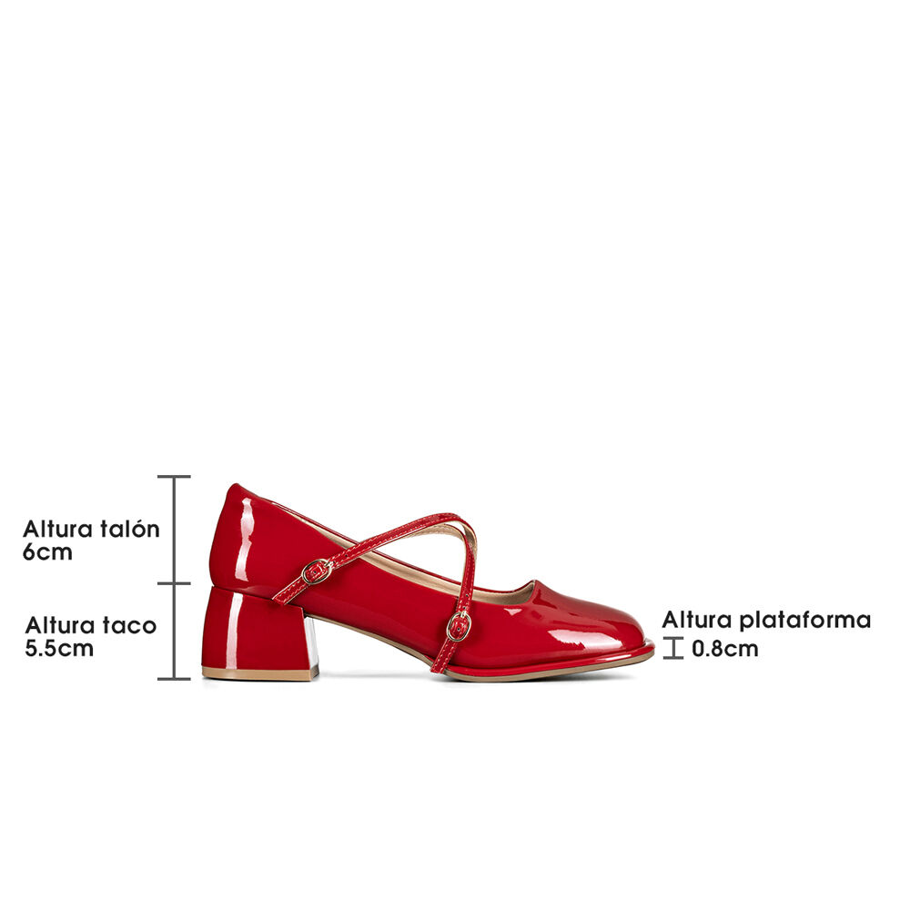 Zapato Mary Jane Burdeo Charol Elegante Mujer Weide Yl65 image number 6.0