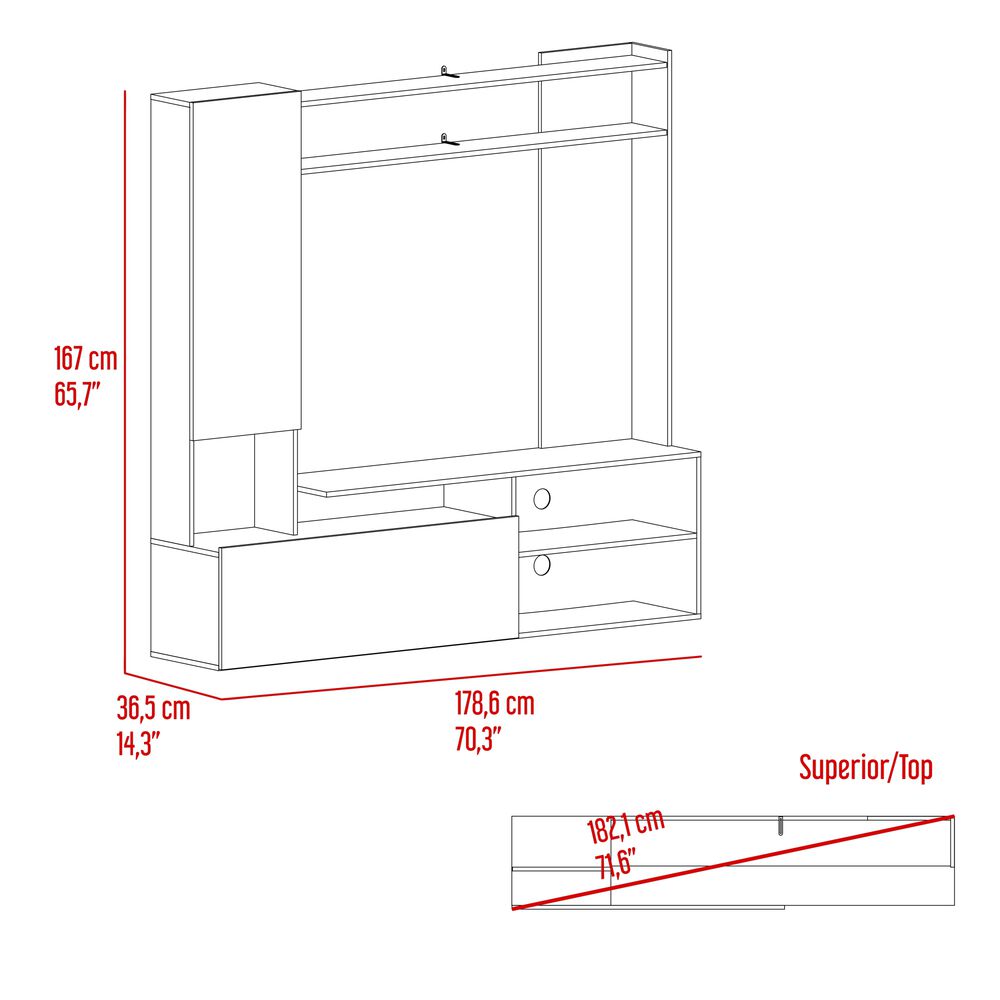 Estante Tv 70" 2 Puertas 167x178,6x36,5 Cm image number 5.0