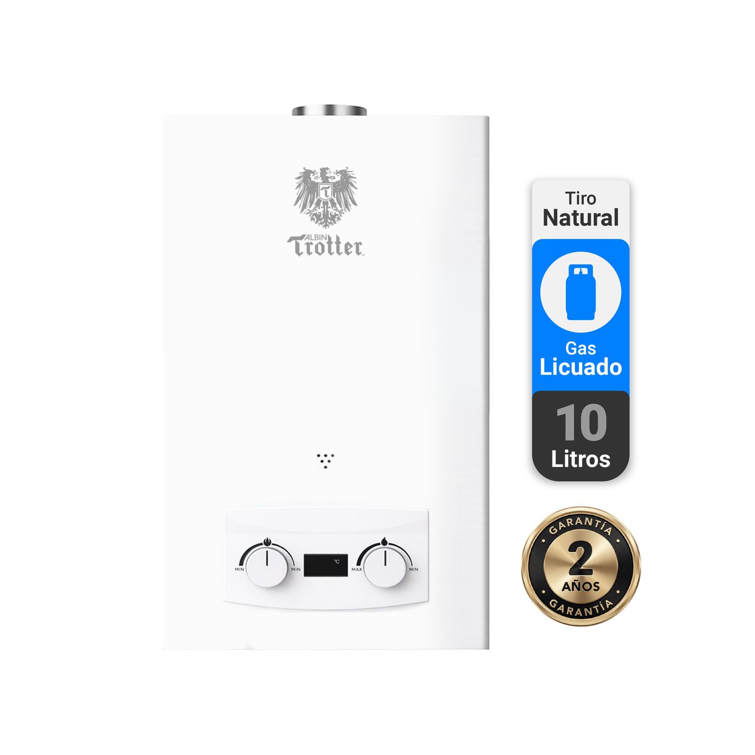 Calefont Albin Trotter 10 Litros Tiro Natural Gas Licuado image number 1.0