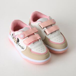 Zapatilla Luces Ni&ntilde;a Velcro Minnie Rosado Disney