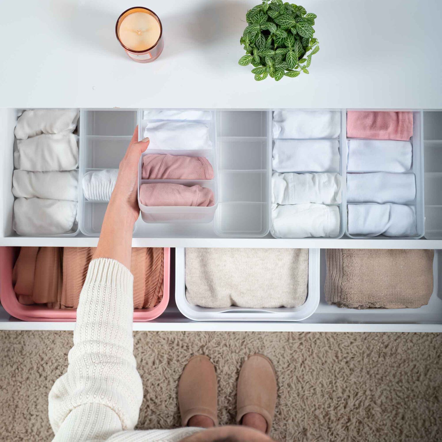 Organizador De Caj&oacute;n Closet Logic Grande Blanco image number 2.0