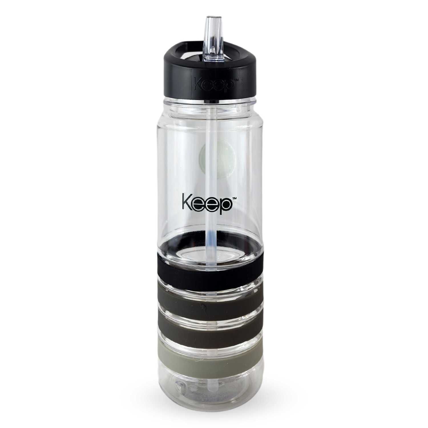 Botella Keep Bandas Colores 750ml Agua Bebidas Negro image number 0.0