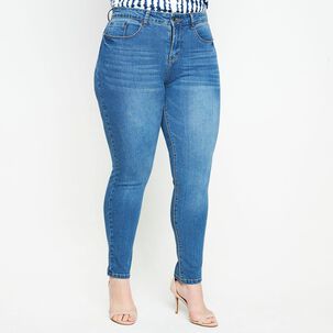 Jeans Talla Grande Tiro Alto Recto Mujer Sexy Large