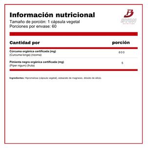 Turmeric C&uacute;rcuma + Black Pepper 60 C&aacute;psulas