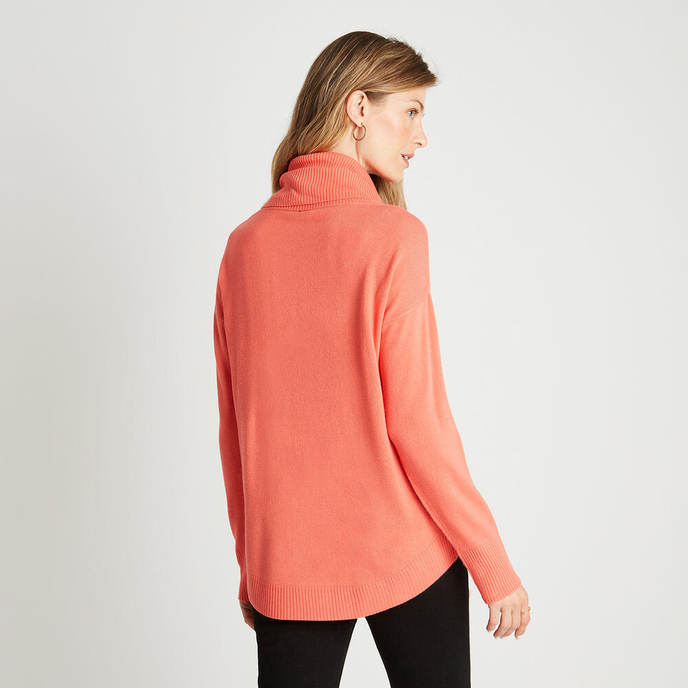 Sweater Cuello Tortuga Cashmere Like Coral image number 1.0