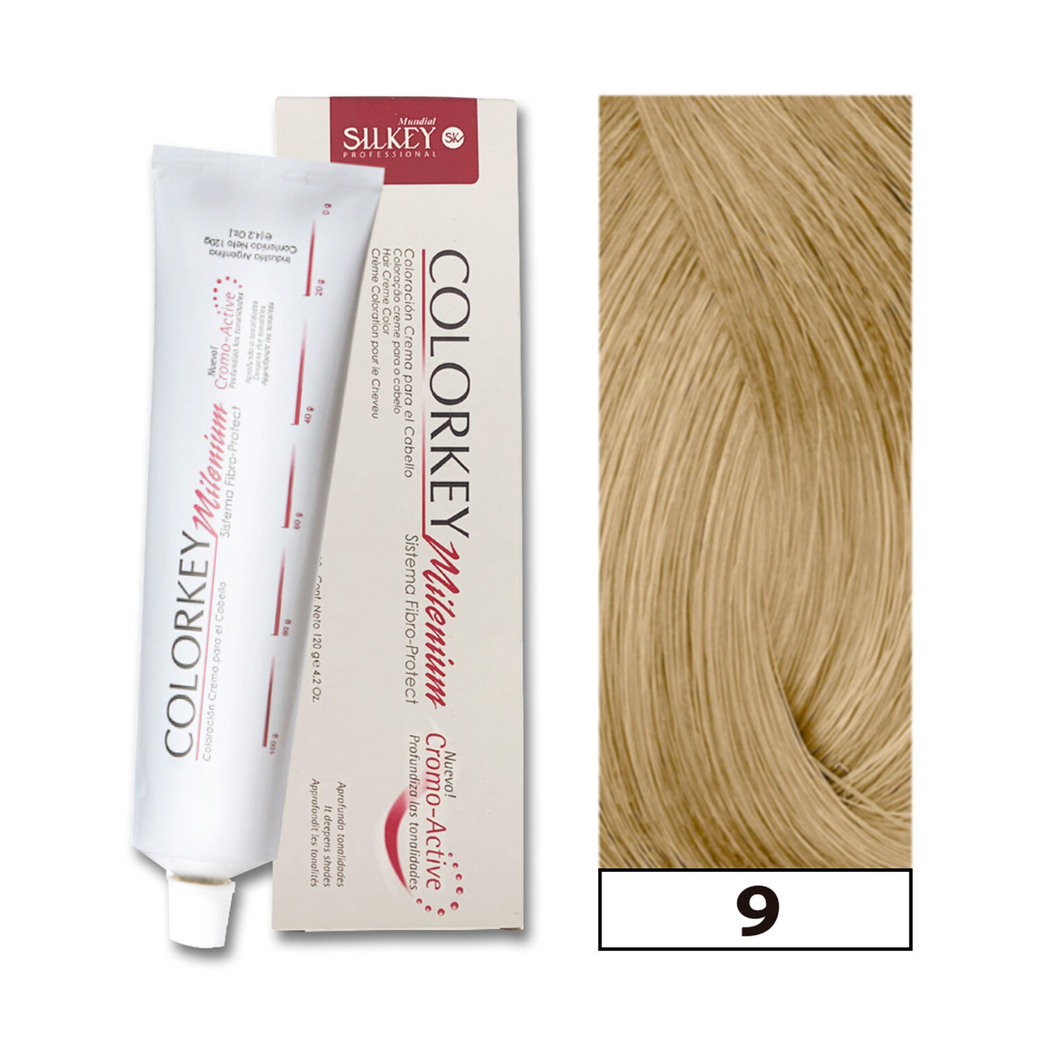 Tinte Permanente Colorkey Millenium Silkey 120gr 9 Rubio Extra Claro Natural + Oxidante image number 0.0