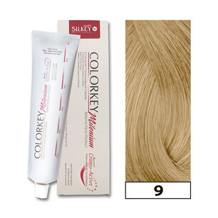 Tinte Permanente Colorkey Millenium Silkey 120gr 9 Rubio Extra Claro Natural + Oxidante