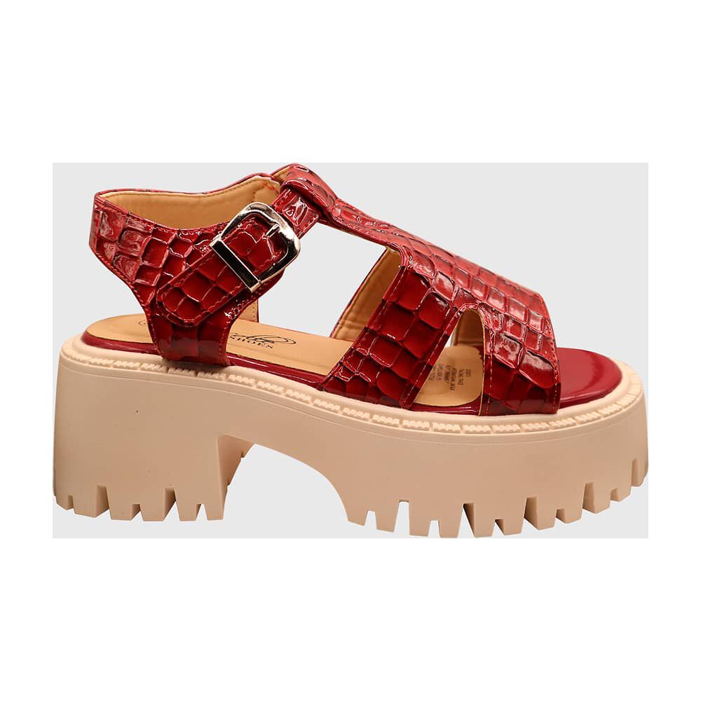 Sandalia Hebilla Charol Rojo image number 2.0