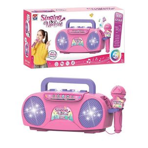 Juguete Karaoke Radio Y Microfono Para Niños Luz Y Sonido