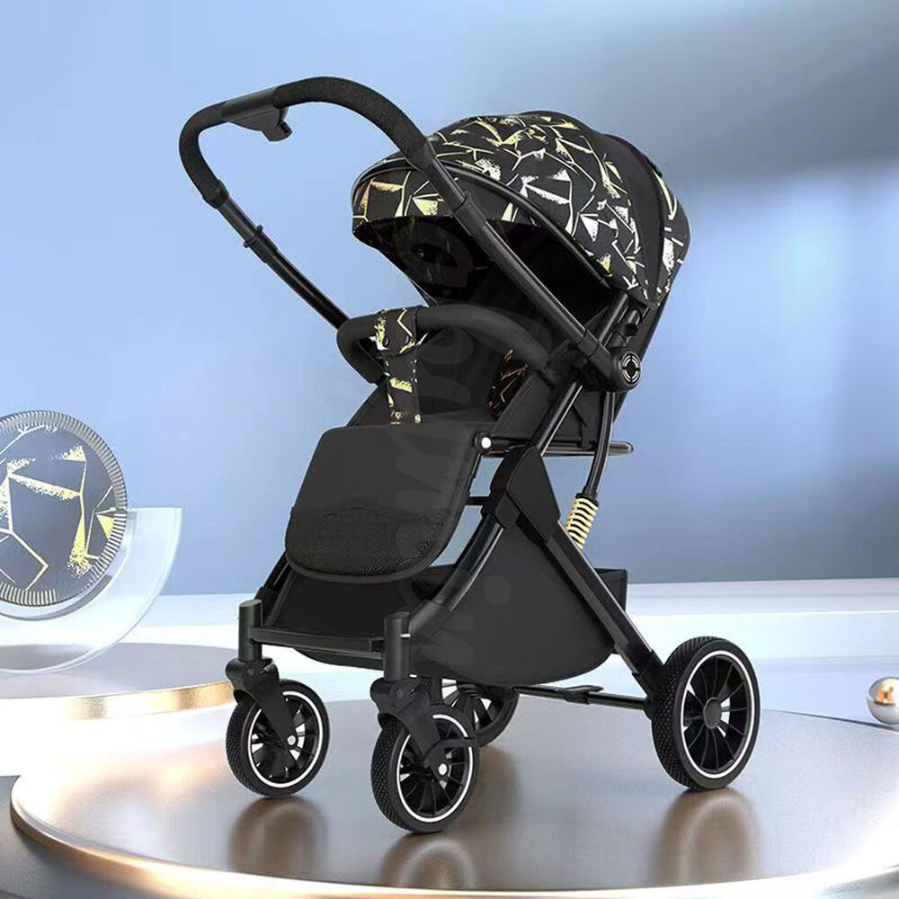 Coche De Beb&eacute; Maleta Reversible Walky Negro Dorado image number 2.0