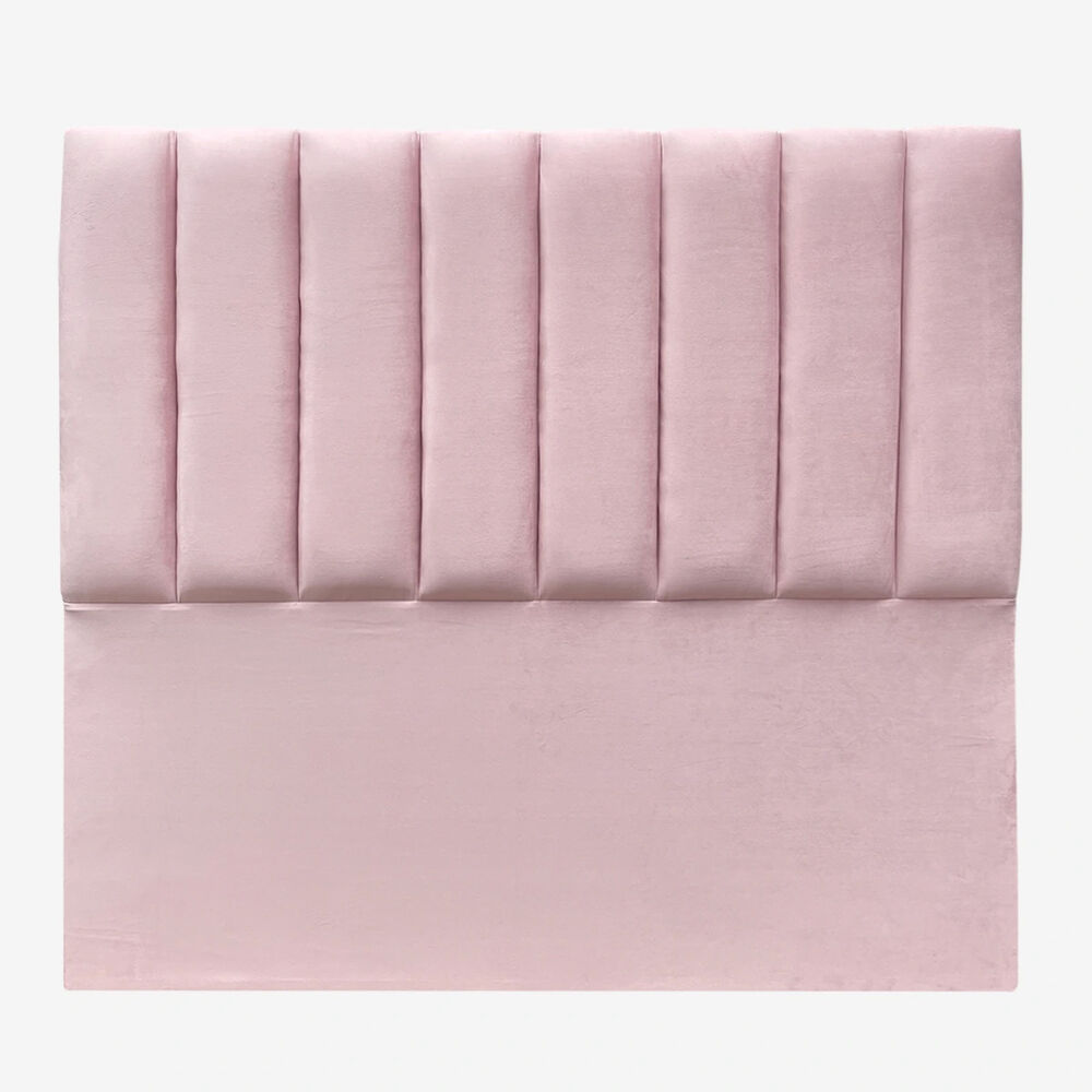 Respaldo De Cama Tubular Vertical Felpa Rosado Claro Super King image number 2.0