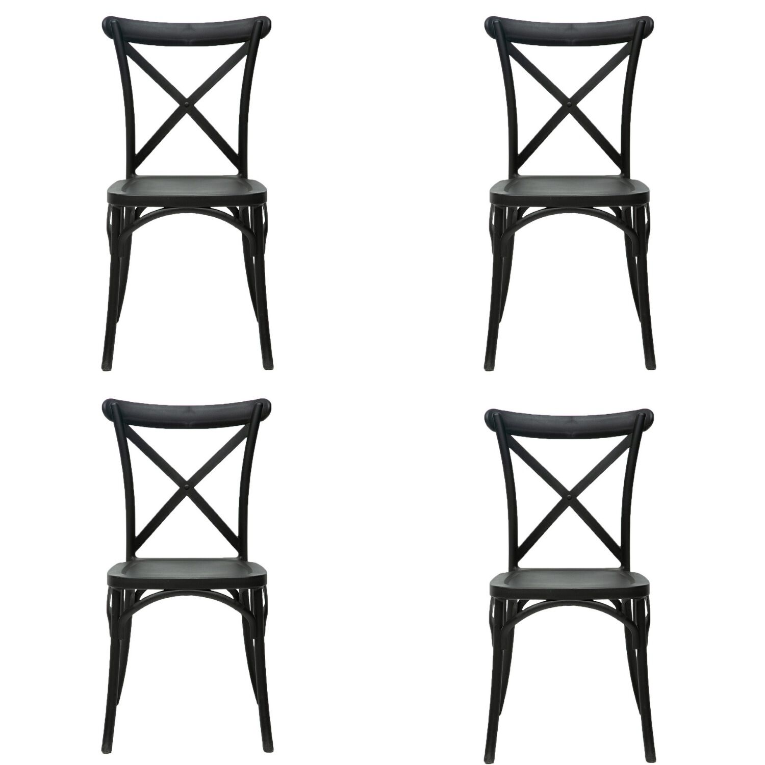 Silla Retro Negra 4 Unidades image number 0.0