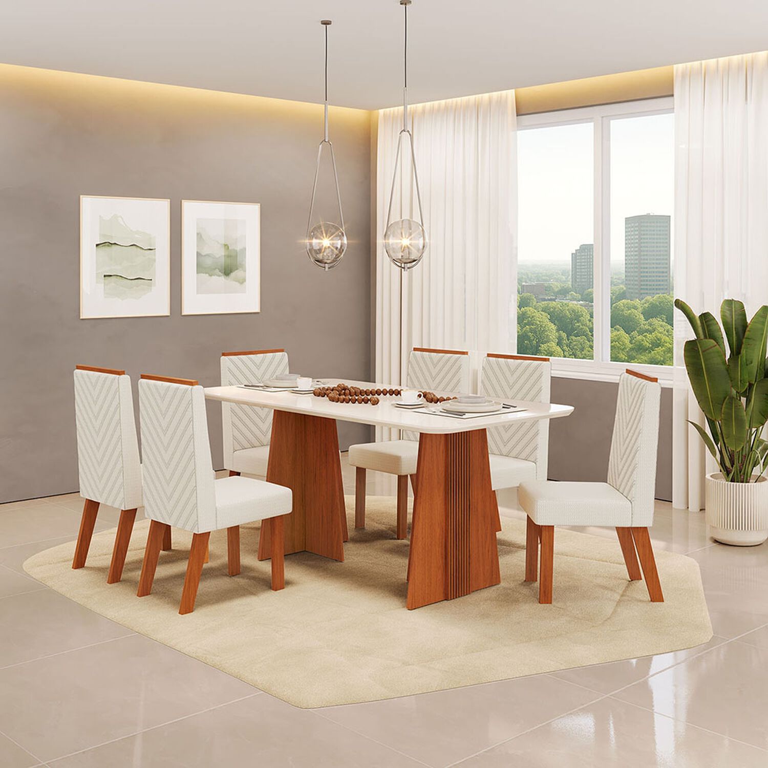Juego De Comedor Vekkahome Lari / 6 Sillas image number 0.0